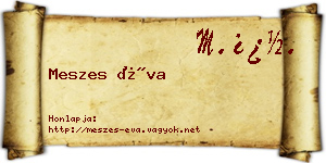 Meszes Éva névjegykártya